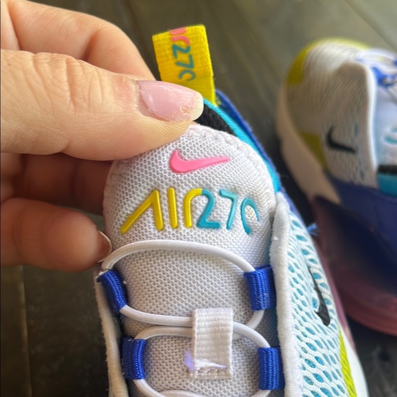 Nike Kids Air Max Shoes - White, Blue, Yellow - Picture 5 of 10